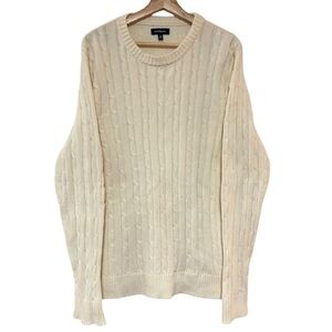 Croft & Barrow Cream Crewneck Cable Knit Sweater